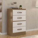 Ver imagem 4 de Cômoda Lite 4 Gavetas Nature Off White – Móveis Leão