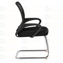 Ver imagem 5 de Kit 2 Cadeiras de Escritório Secretária Base Fixa Tela Mesh e Metal 54cm Office Preto