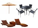 Ver imagem 1 de Kit 4 Cadeiras e Mesa, 2 Espreguiçadeiras Bona e Mesa com Ombrelone - Piscina, Jardim, Área Trama Or