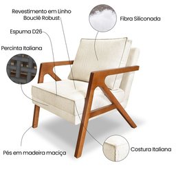 Poltrona Mona Linho Boucle - Lucadi Home - 6
