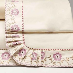 Jogo Lençol Irina Queen Bordado 4 Pçs Palha