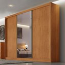 Ver imagem 4 de Guarda Roupa Casal Londres 3 Portas 1 com Espelho 8 Gavetas Cinamomo - Novo Horizonte