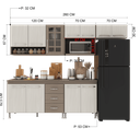 Ver imagem 5 de Armário de Cozinha Modulada Completa Fidelitá Paris 5 Peças 260cm 11 Portas 3 Gavetas com Tampo