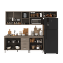 Ver imagem 3 de Armário de Cozinha Modulada Completa Fidelitá Paris 5 Peças 260cm 11 Portas 3 Gavetas com Tampo