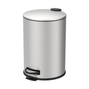 Lixeira com Pedal e Balde 20l Aço Inoxidável Escovado Linha Spin Brinox Aço Inoxidável