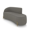 Ver imagem 1 de Sofá 3 Lugares Orgânico 180cm Pé Dourado Morgan Suede Grafite D03 - D’Rossi