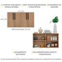Ver imagem 4 de Aparador Buffet 4 portas Viena Multimóveis V3604 Rustic/Preto