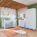 Ver imagem 1 de Quarto de Bebê com Guarda Roupa 3 Portas Cômoda 1 Porta 4 Gavetas e Berço Nina 100% Mdf Espresso Móv