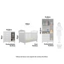 Ver imagem 4 de Quarto de Bebê com Guarda Roupa 3 Portas Cômoda 1 Porta 4 Gavetas e Berço Nina 100% Mdf Espresso Móv