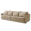 Ver imagem 1 de Sofá Cama Retrátil e Reclinável 2,10m com Molas Catarina Veludo Bege Rover & Beato