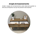 Ver imagem 6 de Aparador em MDF 2 Gavetas 110cm Palha Bege/Carvalho