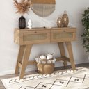 Ver imagem 1 de Aparador em MDF 2 Gavetas 110cm Palha Bege/Carvalho