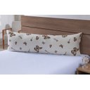 Ver imagem 1 de Fronha para Travesseiro de Corpo 1,40mx45cm 100% Algodão 180 Fios Borboleta Cáqui