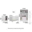 Ver imagem 3 de Quarto de Bebê com Guarda Roupa 4 Portas Cômoda 1 Porta 4 Gavetas e Berço Nina 100% MDF Espresso Móv Branco/Brilho