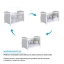 Ver imagem 5 de Quarto de Bebê com Guarda Roupa 4 Portas Cômoda 1 Porta 4 Gavetas e Berço Nina 100% MDF Espresso Móv Branco/Brilho