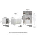 Ver imagem 3 de Quarto Bebê com Berço 3EM1 Guarda-Roupa 4 Portas Cômoda Nina 100% MDF Espresso Móveis Branco