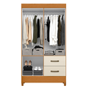 Ver imagem 4 de Guarda Roupa Vértice Sul 4 Portas Cinamomo Off White