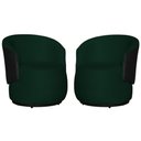 Ver imagem 2 de Kit 2 Poltronas Organica Beatriz Suede Verde C/ Composê Corano Preto - Lm Decor