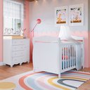 Ver imagem 1 de Quarto de Bebê com Cômoda 1 Porta 4 Gavetas e Berço Mini Cama Nina 100% Mdf Espresso Móveis