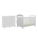 Ver imagem 3 de Quarto de Bebê com Cômoda 1 Porta e Berço 3 em 1 Minicama Nina 100% MDF Espresso Móveis Branco