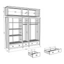 Ver imagem 4 de Guarda-roupa Casal 10 Portas 3 Gavetas Branco/freijó Topázio Madeira Pinus - Finestra