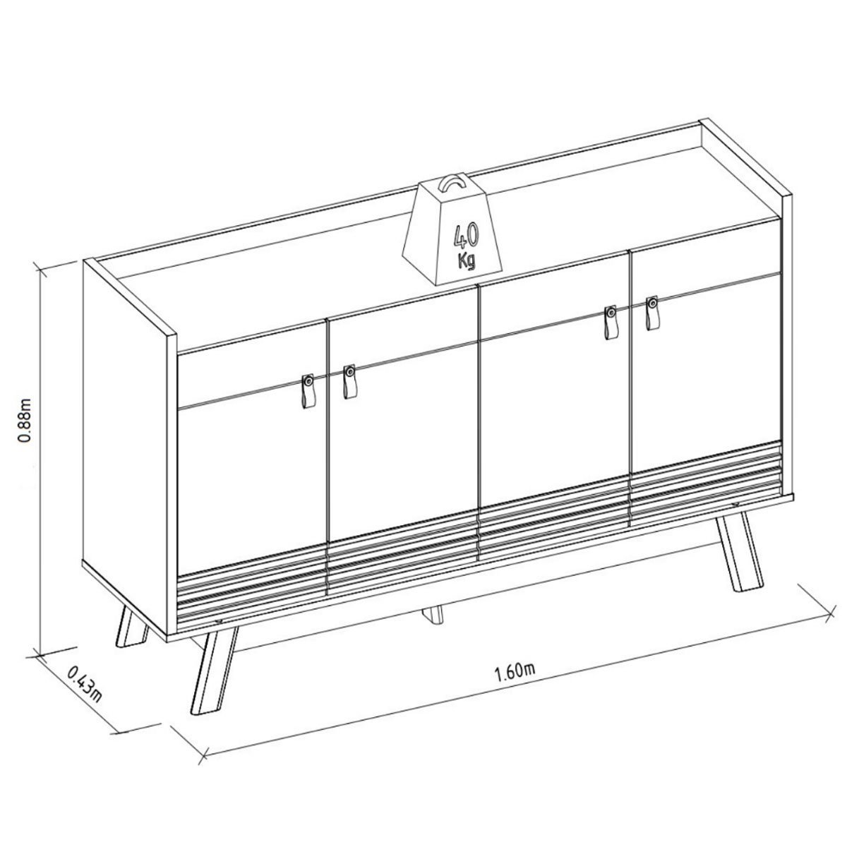 Aparador Buffet Abruzzo Nature/off White - 10