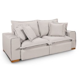 Sofá Premium Retrátil Reclinável com Molas Ensacadas no Assento Tecido Linho Cru 2,10m - 3
