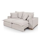 Ver imagem 2 de Sofá Premium Retrátil Reclinável com Molas Ensacadas no Assento Tecido Linho Cru 2,10m