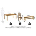 Ver imagem 3 de Conjunto Sala de Jantar Mesa 180cm 2 Cadeiras e 1 Banco Madeira Maciça Ventimiglia Yescasa Marrom/Nogueira