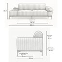Ver imagem 4 de Sofá Molino 3 Lugares 210cm C/mesa Auxiliar Direito Pés Ouro.f Bouclé Terracota - Nexta Casa