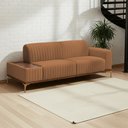 Ver imagem 2 de Sofá Molino 3 Lugares 210cm C/mesa Auxiliar Direito Pés Ouro.f Bouclé Terracota - Nexta Casa