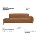 Ver imagem 3 de Sofá Molino 3 Lugares 210cm C/mesa Auxiliar Direito Pés Ouro.f Bouclé Terracota - Nexta Casa