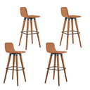 Ver imagem 4 de Kit 4 Banquetas Línea Altas Escandinavo Terracota C/ Preto