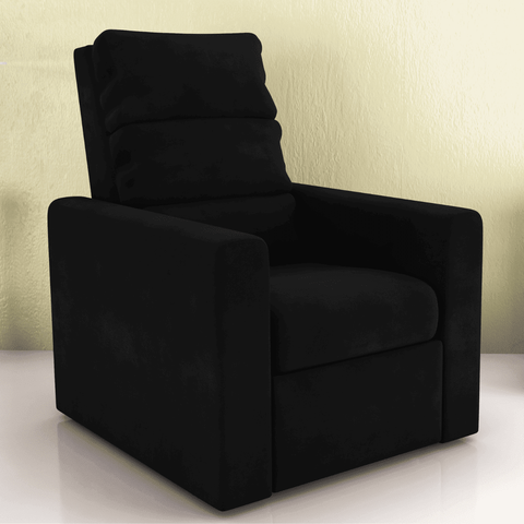 Poltrona Lyon 2 Estágios Reclinável Veludo Inca Preto 69x90cm para Sala e Quarto