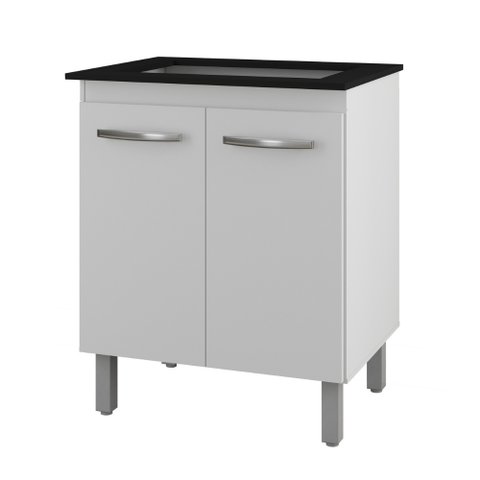 Balcão para Cooktop Jade 5 Bocas 2 Portas Branco Moblis