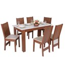 Ver imagem 2 de Conjunto Mesa Luiza Retangular com 6 Cadeiras Paraty Bagum Bege Naturalle e Off