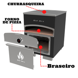 Forno de Pizza e Churrasqueira 2 em 1 - BANCADA - PRETO - 2