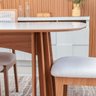 Conjunto Mesa Oval 6 Cadeiras de Jantar Tela no Enconto 100% Mdf Off White Dalla Costa - 6