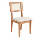 Ver imagem 4 de Conjunto Mesa Oval 6 Cadeiras de Jantar Tela no Enconto 100% MDF Off White Dalla Costa