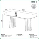 Ver imagem 2 de Conjunto Mesa Oval 6 Cadeiras de Jantar Tela no Enconto 100% MDF Off White Dalla Costa