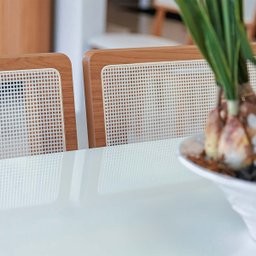 Conjunto Mesa Oval 6 Cadeiras de Jantar Tela no Enconto 100% Mdf Off White Dalla Costa - 8
