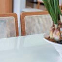 Ver mais imagens de Conjunto Mesa Oval 6 Cadeiras de Jantar Tela no Enconto 100% MDF Off White Dalla Costa