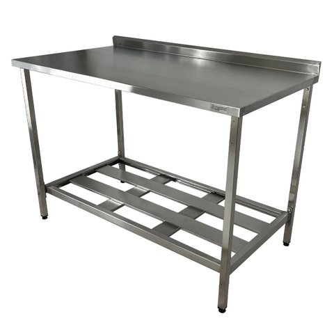 Mesa Aço Inox Profissional 120x60x90 cm com Espelho Nortinox