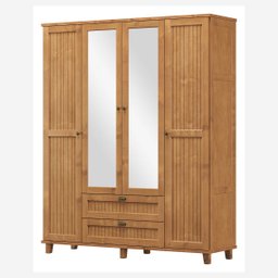 Guarda-roupa 4 Portas 2 Gavetas Freijó Bogotá Madeira Pinus - Cavazotto - 2