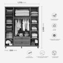 Ver imagem 3 de Guarda-roupa 4 Portas 2 Gavetas Freijó Bogotá Madeira Pinus - Cavazotto