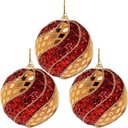 Ver imagem 1 de Kit 6 Enfeite Bola Natalina Árvore Natal Vermelho Artesanal