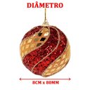 Ver imagem 2 de Kit 6 Enfeite Bola Natalina Árvore Natal Vermelho Artesanal