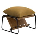 Ver imagem 7 de Kit Poltrona com Puff Turim Base Aço Preto Recouro Camel Poliéster Mostarda - Nexta Casa