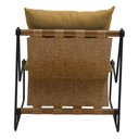 Ver imagem 6 de Kit Poltrona com Puff Turim Base Aço Preto Recouro Camel Poliéster Mostarda - Nexta Casa