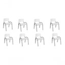 Ver imagem 1 de Kit 8 Cadeira Iso Infantil Creche, Base Cinza Branco